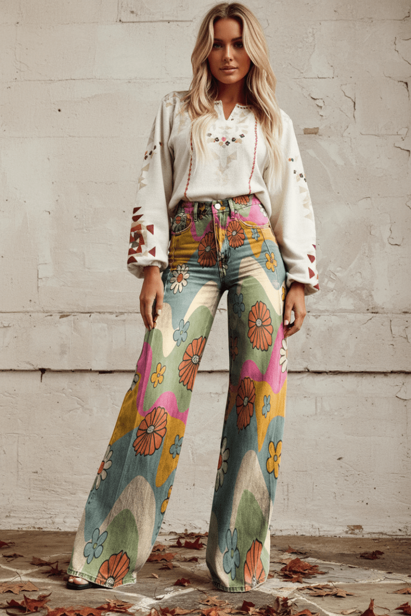 Breathable women's relaxed fit summer jeans, versatile for casual and everyday wear.