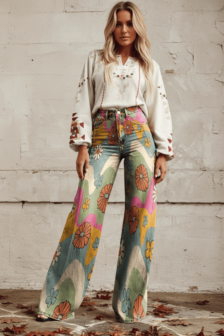Breathable women's relaxed fit summer jeans, versatile for casual and everyday wear.