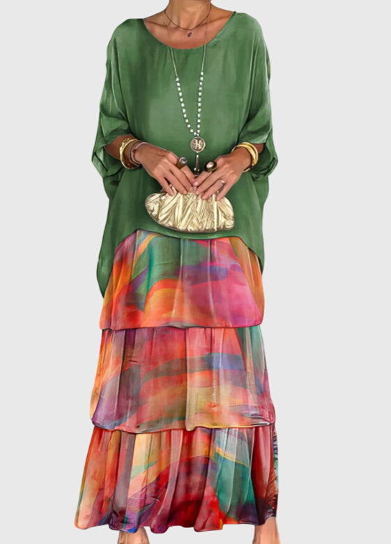 Women's relaxed fit button-up maxi dress, perfect for elegant events & wedding guests.