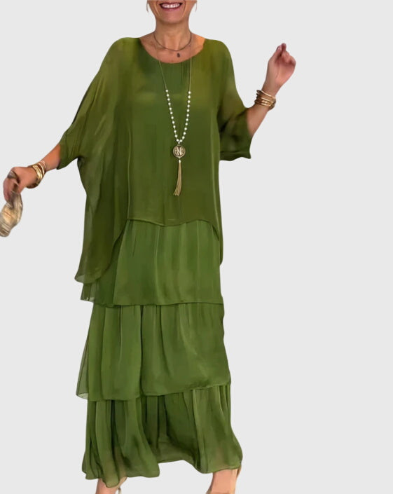 Women's sophisticated relaxed fit button-up maxi dress, ideal for elegant events.