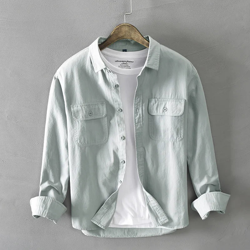 Comfortable, lightweight women's capri shirt with a relaxed fit. Long sleeve, effortless button-down for summer and coastal looks.