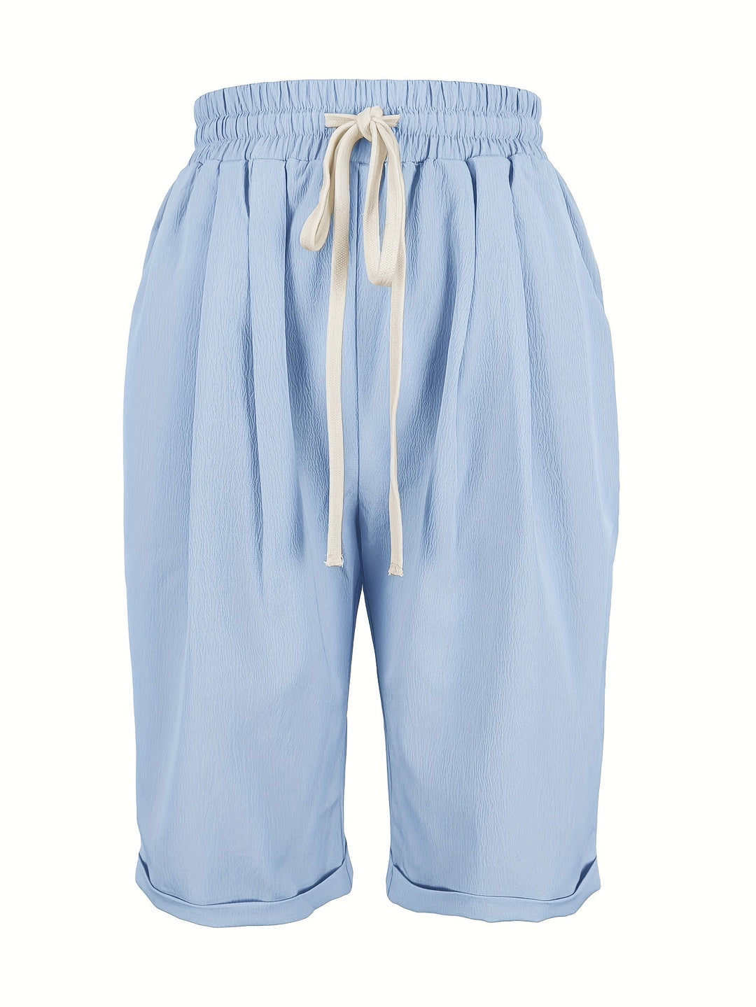 Casual women's capri pants, lightweight & breathable, with elastic waist for relaxed summer style.