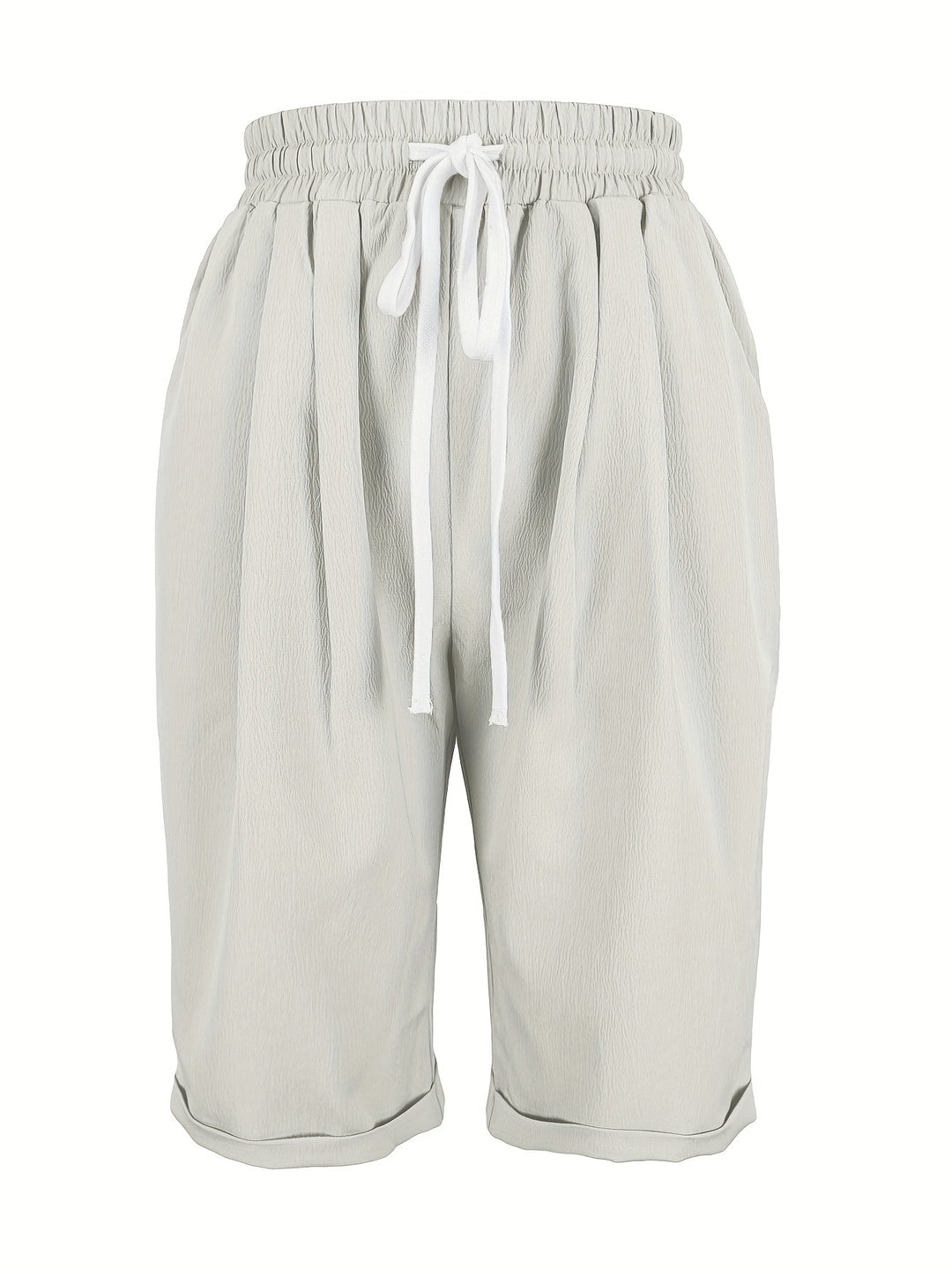 Women's lightweight cropped trousers, mid-calf length, with a comfortable elastic waistband. Great for summer.