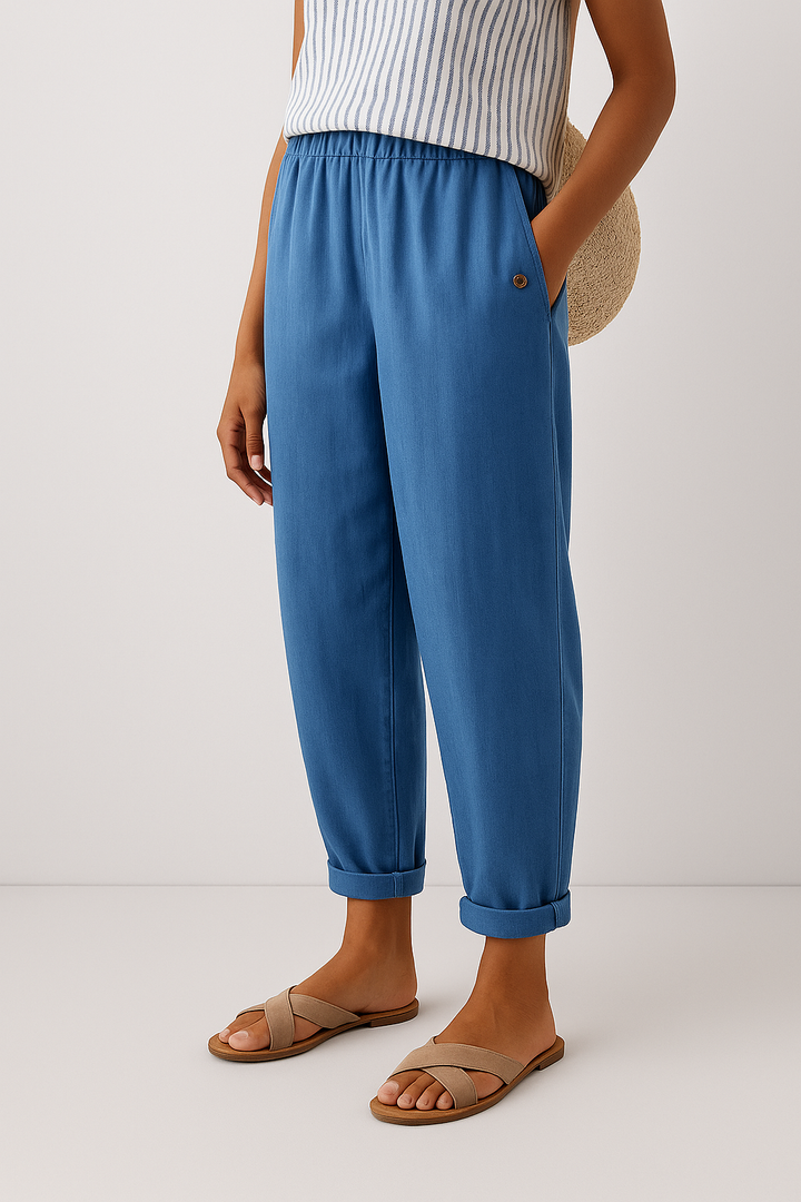 Comfortable women's casual ankle pants with a relaxed fit for effortless everyday style.