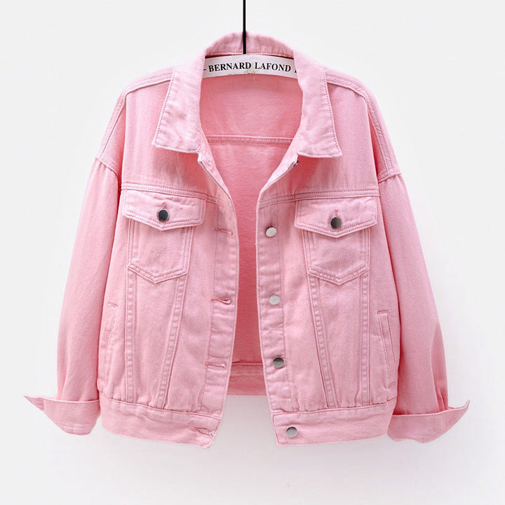 Women's relaxed-fit denim jacket, perfect for casual layering & everyday style.