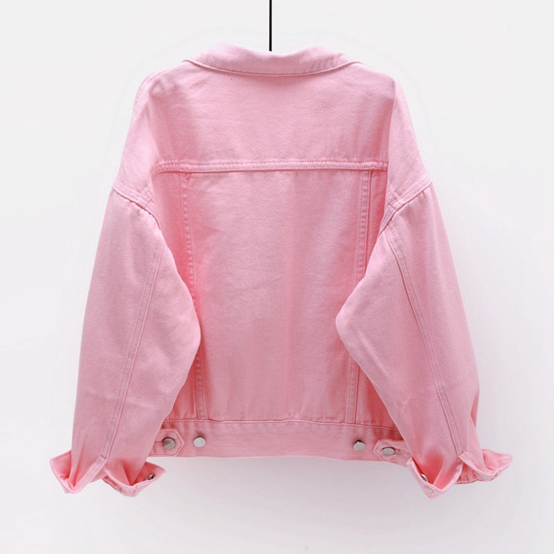 Versatile women's denim jacket in a relaxed fit, ideal for effortless fashion outerwear.