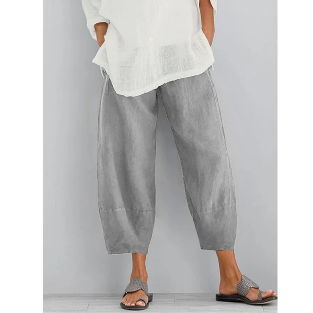 Soft women's linen pants, relaxed fit for everyday comfort; great versatile casual bottoms.