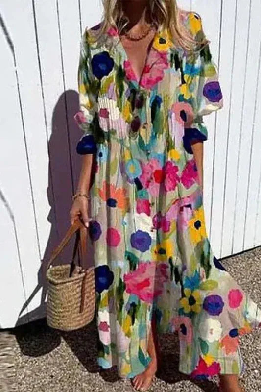 Women's relaxed fit maxi dress, perfect for effortless spring & summer style and ultimate comfort.