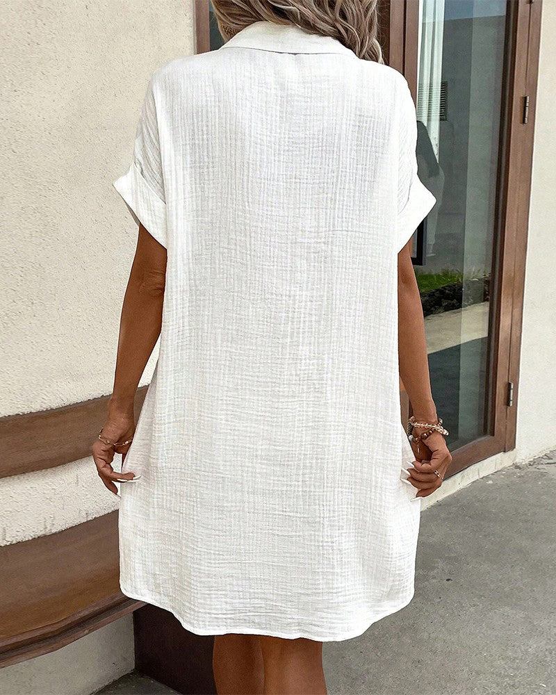 Relaxed fit women's summer dress, essential for everyday comfort and chic warm-weather vacation wear.