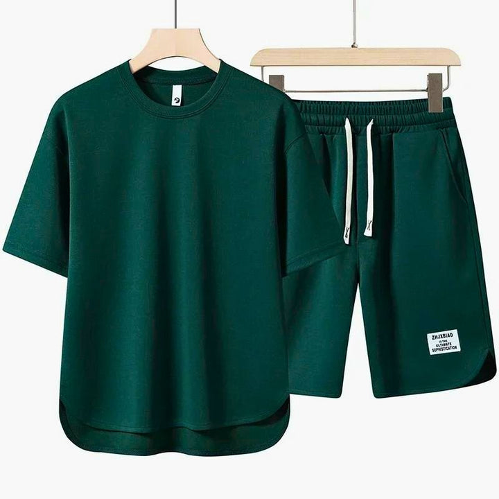 Soft women's matching T-shirt & shorts set. Comfortable casual loungewear, great for spring & summer outfits.