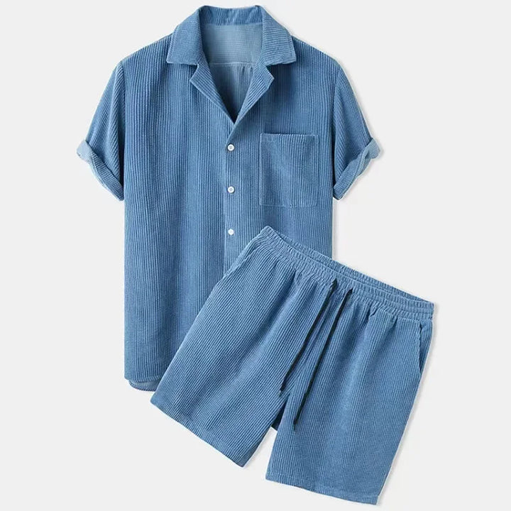 Comfortable women's two-piece shorts set, ideal for casual lounge wear, summer fashion & vacation outfits.