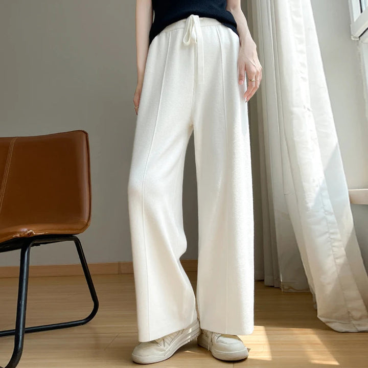 Soft women's high-waisted wide-leg lounge pants. Relaxed fit, drawstring waist for ultimate casual comfort.