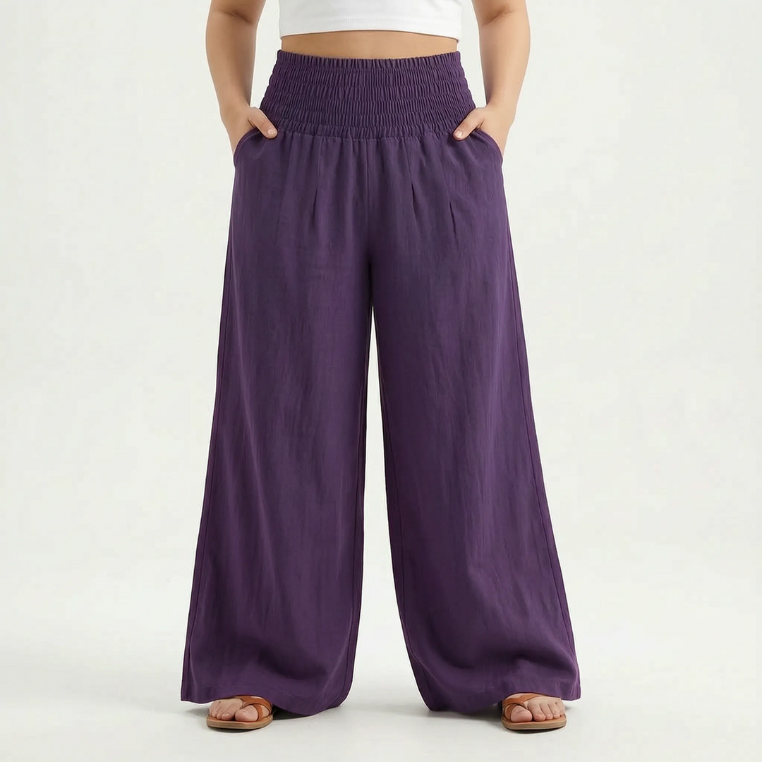 Relaxed fit women's wide-leg casual trousers for summer, offering ultimate comfort and style.