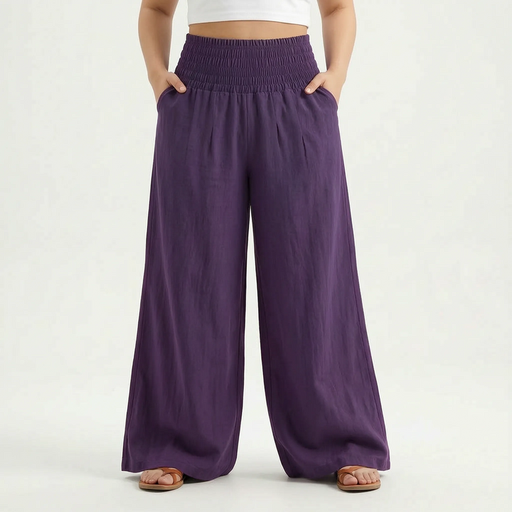 Relaxed fit women's wide-leg casual trousers for summer, offering ultimate comfort and style.