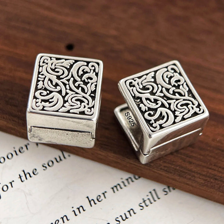 Women's engraved silver hoops, vintage sterling silver earrings with an antique finish and secure clasp.