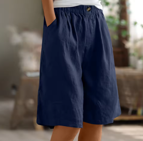 Comfortable Renee women's casual shorts, elastic waistband, ideal for warm weather activities.