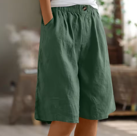 Renee comfort shorts for women, elastic waist, relaxed fit, versatile for various casual outfits.