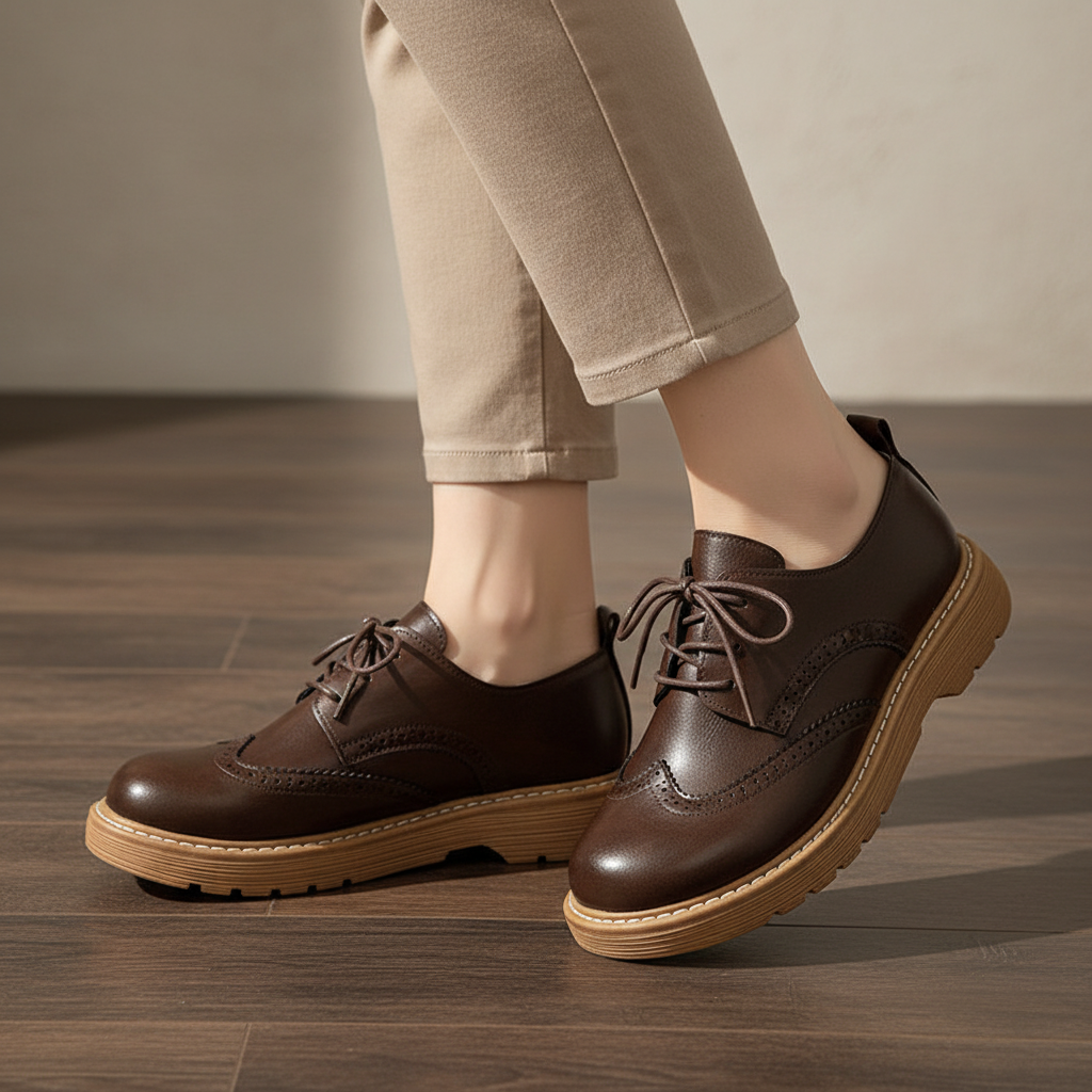 Women's Retro Oxford Vegan Leather Lace-up Shoe, classic formal style, Dakota