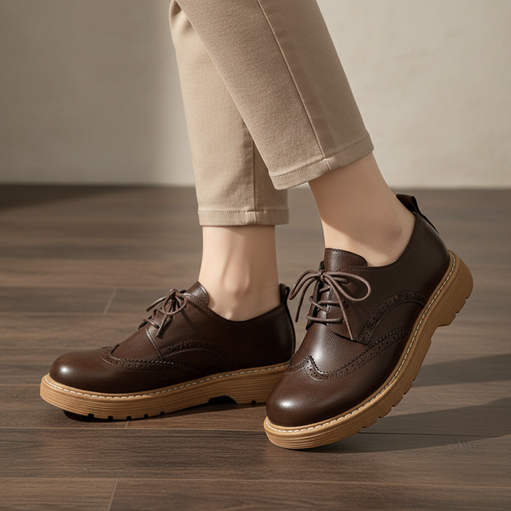 Women's Retro Oxford Vegan Leather Lace-up Shoe, classic formal style, Dakota