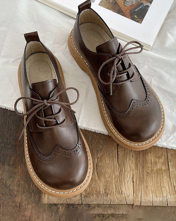 Dakota retro style women's Oxford shoes, vegan leather, lace-up design, comfortable