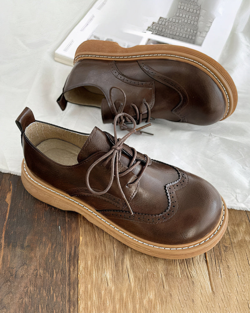 Retro formal shoes for women, vegan leather black Oxfords, comfortable and chic