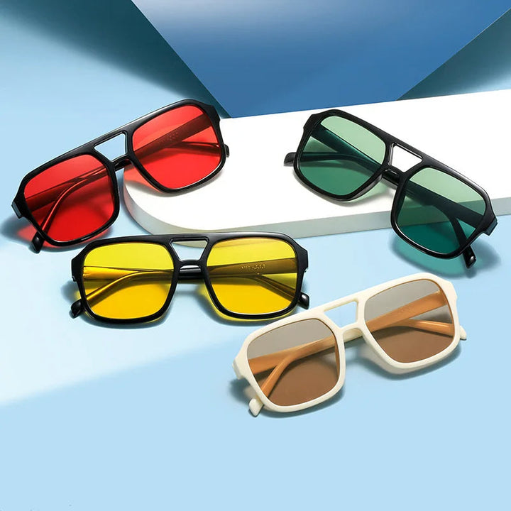 Women's retro prism sunglasses, stylish square frame, UV400 protection for a vintage look.