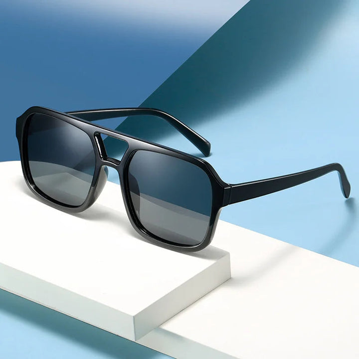 Vintage women's square frame sunglasses with retro prism lenses, durable and UV400 eyewear.