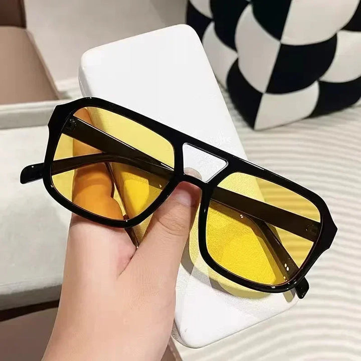 Women's vintage-inspired square sunglasses, retro prism design, perfect as stylish UV400 eyewear.