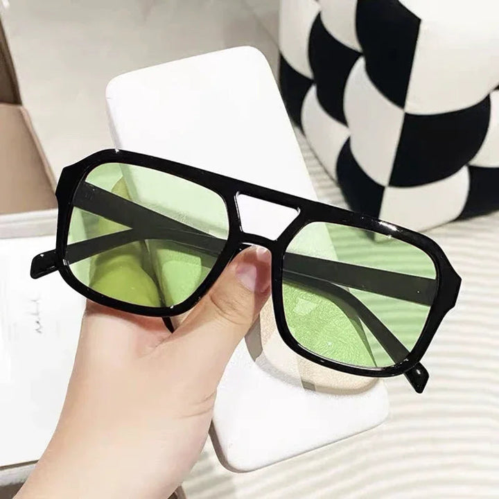 Retro prism sunglasses for women, square frame, offering ultimate UV400 protection and style.