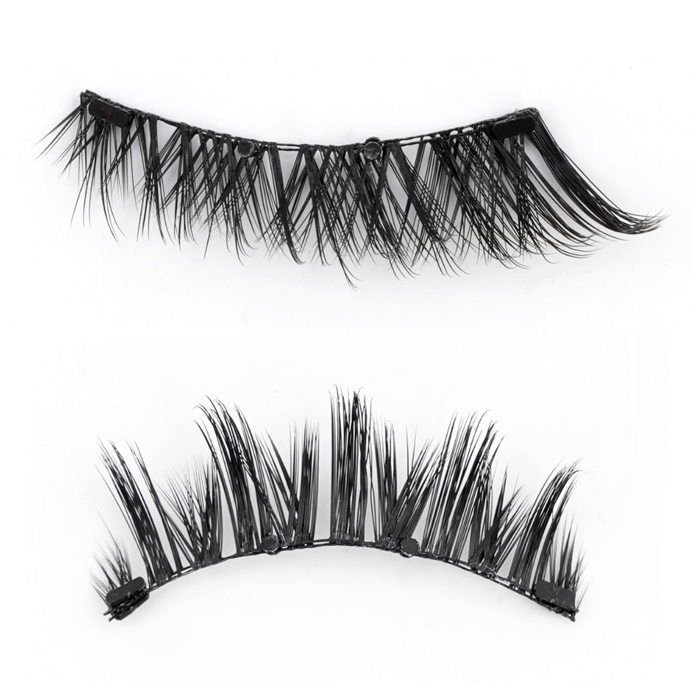Reusable magnetic false eyelashes for stunning eye makeup. No-glue, long-lasting 3D lashes with applicator tool.