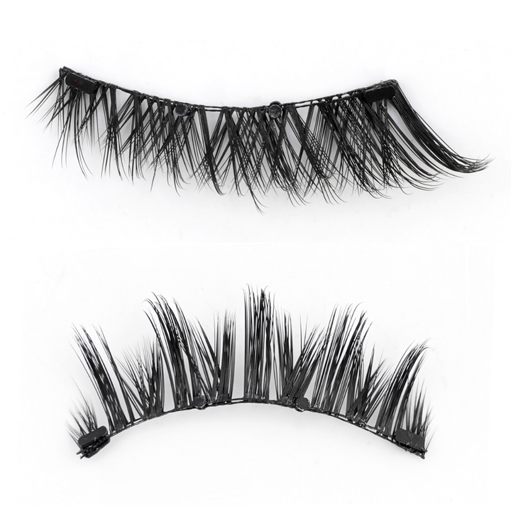 Reusable magnetic false eyelashes for stunning eye makeup. No-glue, long-lasting 3D lashes with applicator tool.