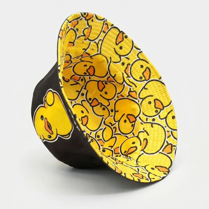 Playful women's bucket hat with a charming duck print, perfect for summer, travel, or a casual fashion statement.