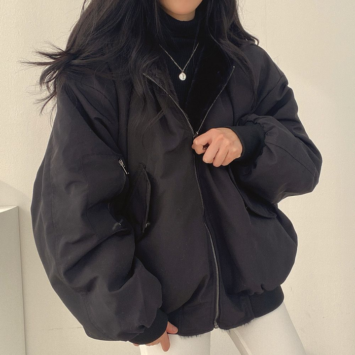 Essential fall fashion: women's reversible hooded jacket, warm & cozy outerwear.