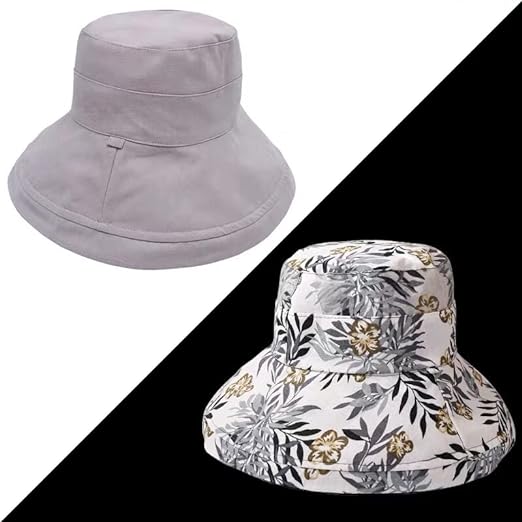 Summer essential: women's reversible wide brim sun hat, offers excellent UV defense