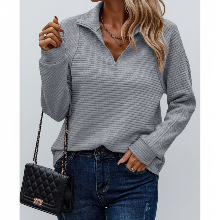 Soft ribbed knit sweater for women, a cozy long-sleeve top for cooler weather