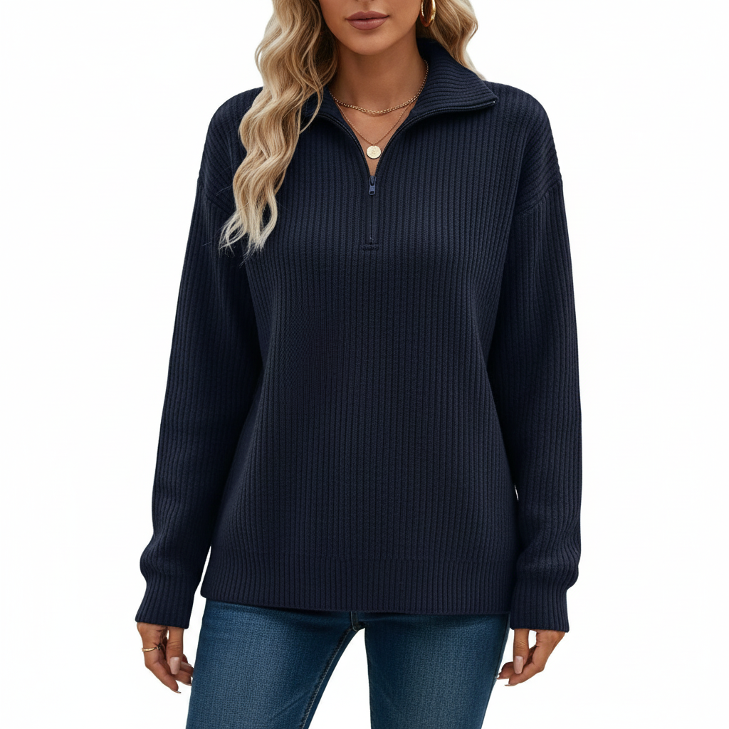 Antonia ribbed pullover, a versatile women's sweater for comfortable autumn outfits