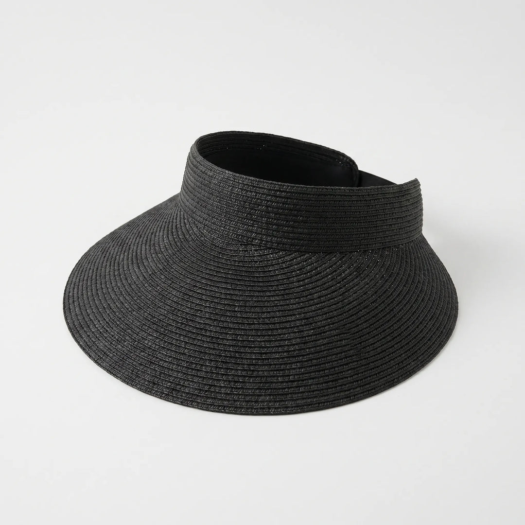 Stylish women's sun visor with wide brim, perfect for beach, pool, and summer travel. Protects from sun.