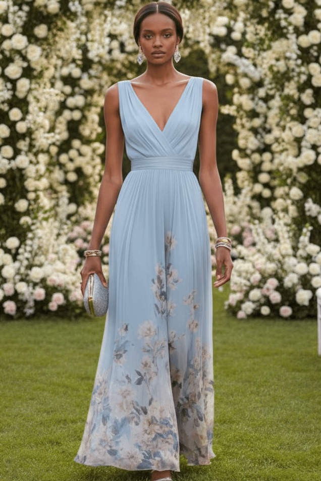 Women's romantic floral maxi dress, perfect for summer elegance and graceful occasions.