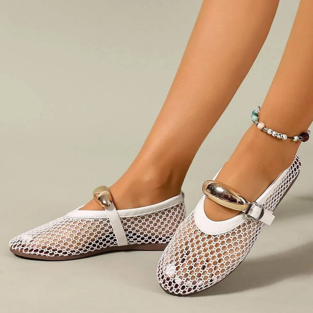 Women's Rosavelle mesh flats, perfect slip-on summer shoes for elegant and casual wear.
