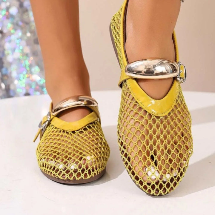 Lightweight Rosavelle women's mesh flats, offering comfortable and elegant summer footwear.