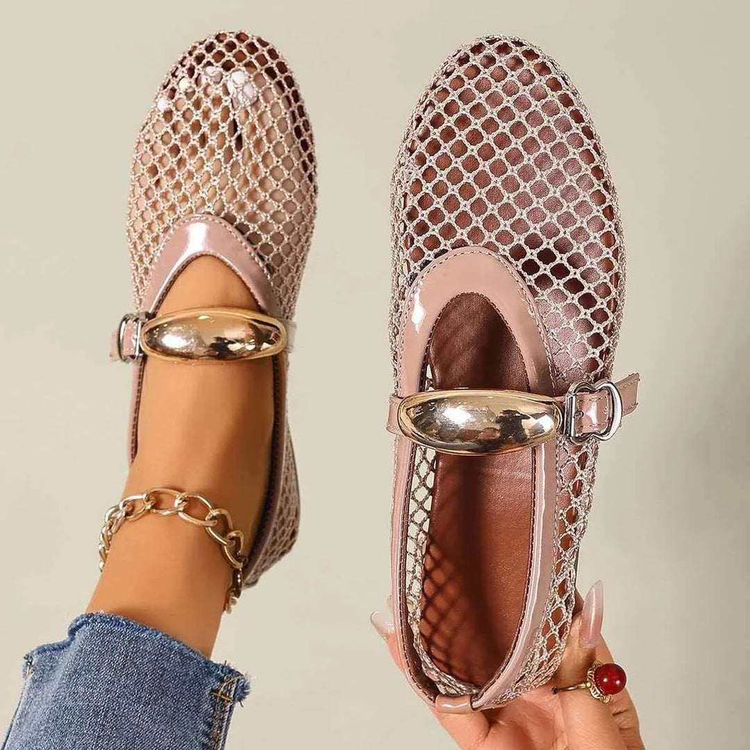 Comfortable women's Rosavelle mesh flats, stylish slip-on design for elegant everyday wear.