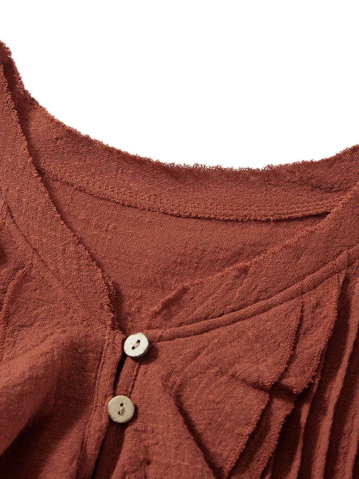 Vacation-ready women's ruffle front crop top, relaxed fit for warm weather style.