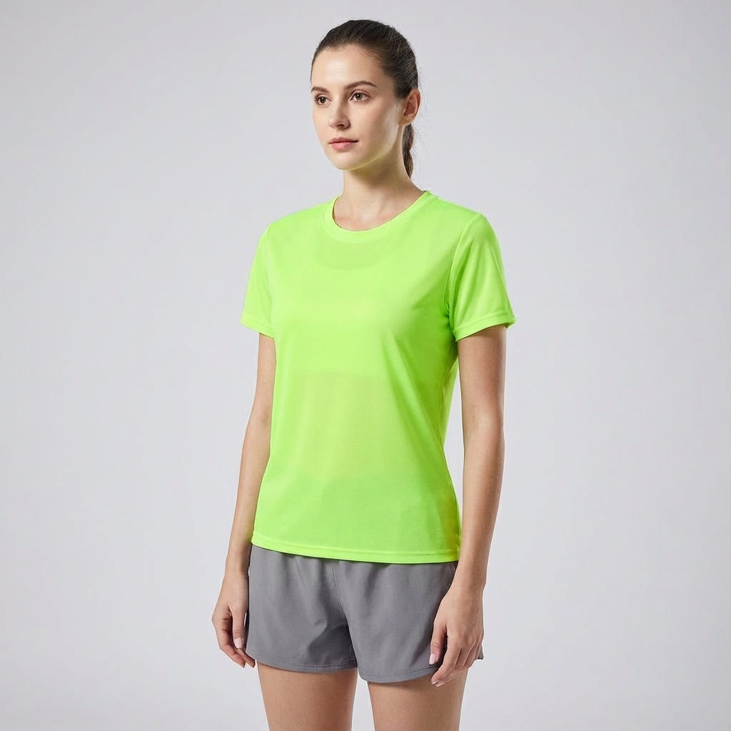 Sadie quick-dry women's sport shirt, a comfortable short sleeve athletic top for all fitness levels
