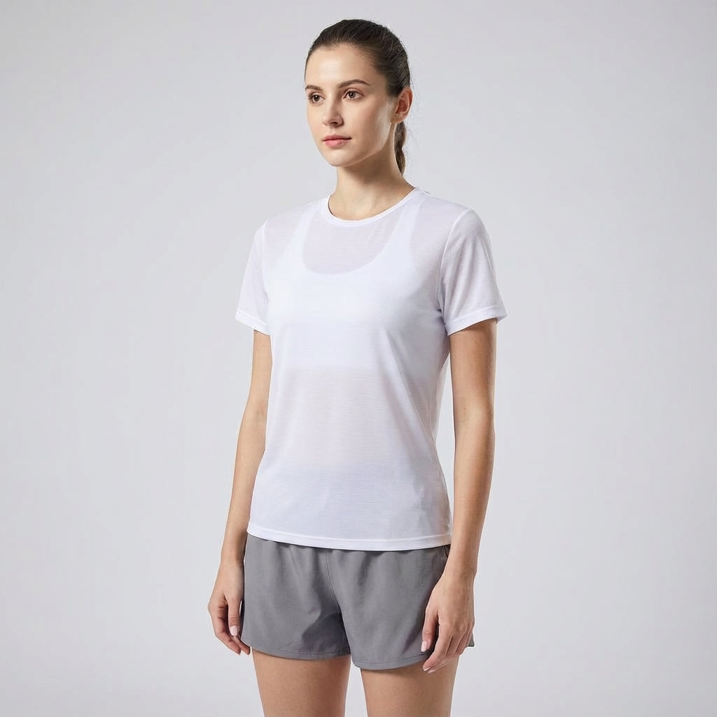 Women's Sadie sport shirt, a quick-dry, short sleeve athletic top designed for optimal comfort