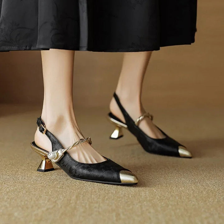 Savana women's elegant sculpted kitten heels. Comfortable height for parties, evening events, & formal gatherings.