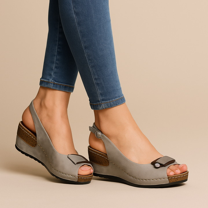 Women's Savina slingback wedges. Elegant & comfortable footwear, perfect for day to evening wear.