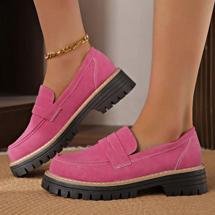 Chic Savira women's platform loafers, a must-have for casual fashion, providing cushioned support.