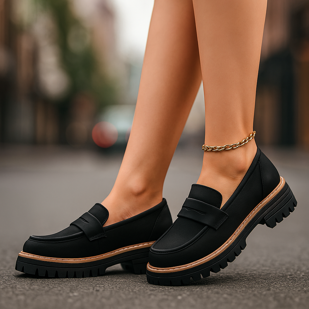 Comfortable Savira women's platform loafers, designed with shock-absorbing soles for daily wear.