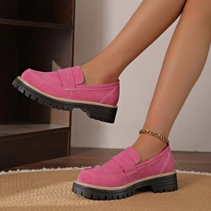 Savira women's platform loafers in a neutral tone, featuring ultimate cushioning for all-day comfort.