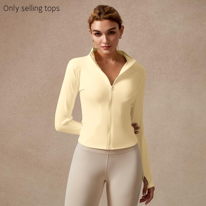 Modern women's performance zip top. Long sleeve activewear for gym, sport, & intense workouts.